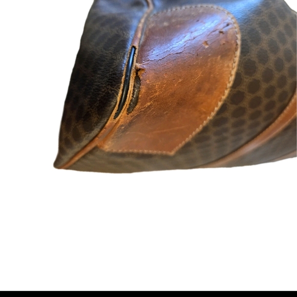 Celine Triomphe Macadam Boston Bag Brown Leather Large Capacity W Sholder Strap - Picture 9 of 14